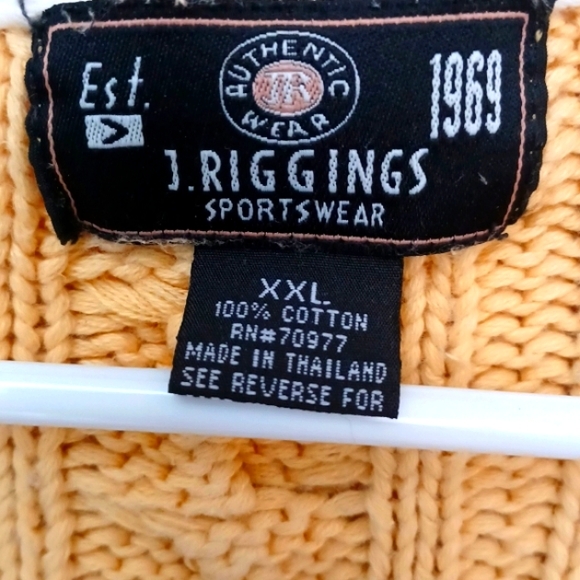 Ladies J. Riggings Cable Knit Yellow Sweater, XXL - Picture 2 of 3